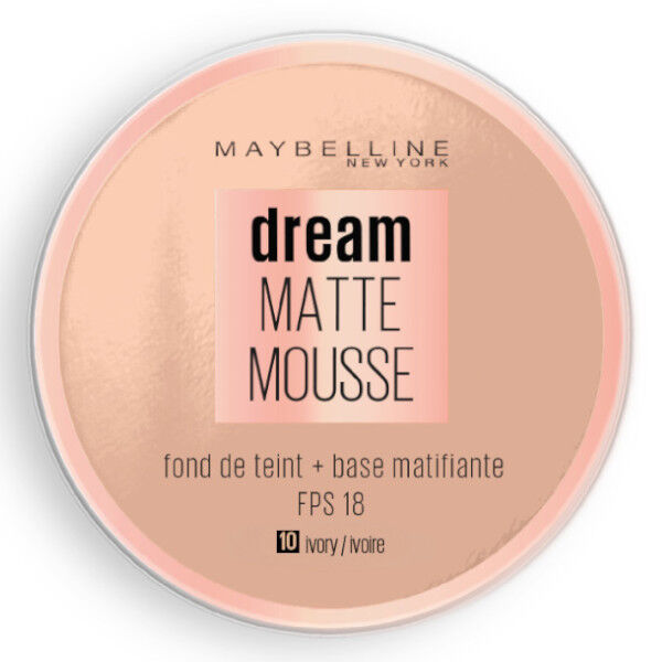 Maybelline New York Maybelline Dream Mat Mousse Fond de Teint 10 Ivoire 18ml