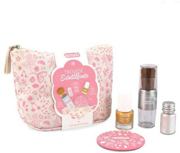 Namaki Trousse Scintillante Vernis Or Rose + Pinceau Magique et Poudre Argentée