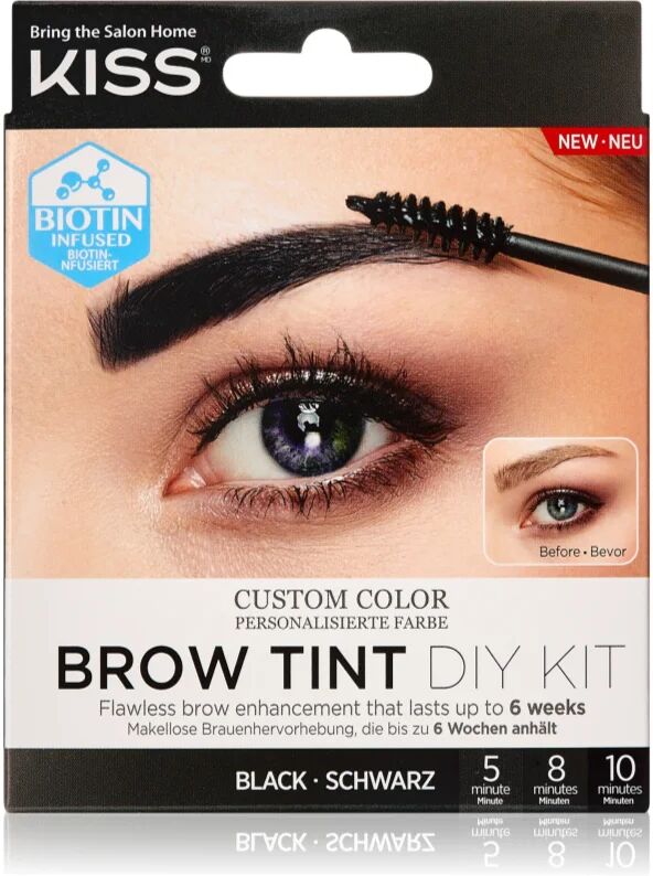 Kiss Brow Tint DIY Kit teinture sourcils teinte Black 20 ml