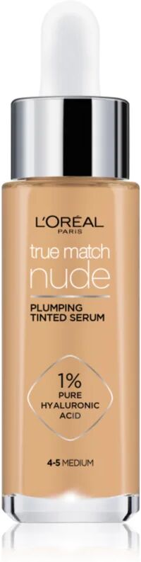 L’Oréal Paris True Match Nude Plumping Tinted Serum Serum for Even Skintone Shade 4-5 Medium 30 ml