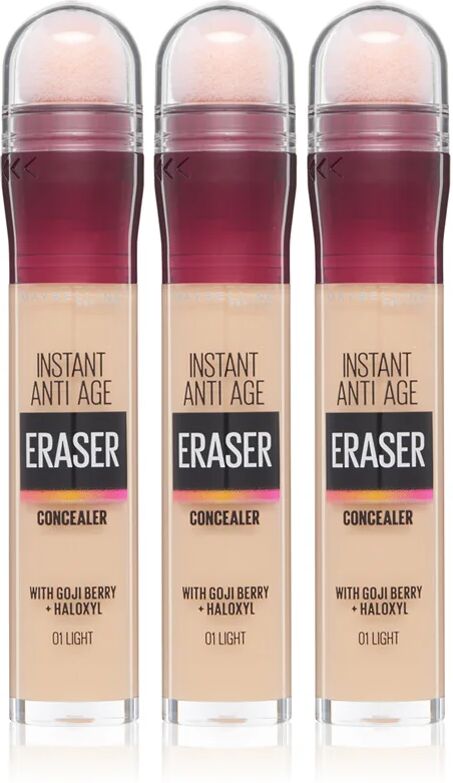 Maybelline Instant Anti Age Eraser Liquid Concealer with a Sponge Applicator 01 Light (Economy Pack) Shade