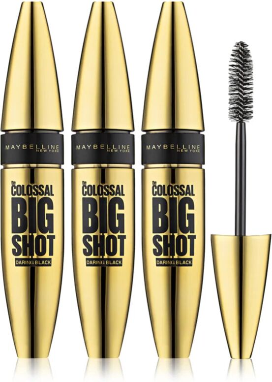 Maybelline The Colossal Big Shot Daring Black Volumising Mascara in Extra Black 3 Ks (Economy Pack)