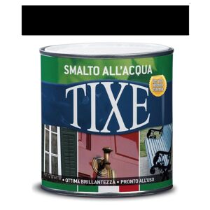 TIXE Smalto all'acqua per interni esterni Vernice brillante lucida pronta all'uso 500 ml  Aquatix Nero Lucido