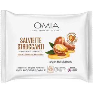 Omia Salviette Struccanti Viso Occhi Labbra All'Olio D'Argan Del Marocco 20 Pezzi