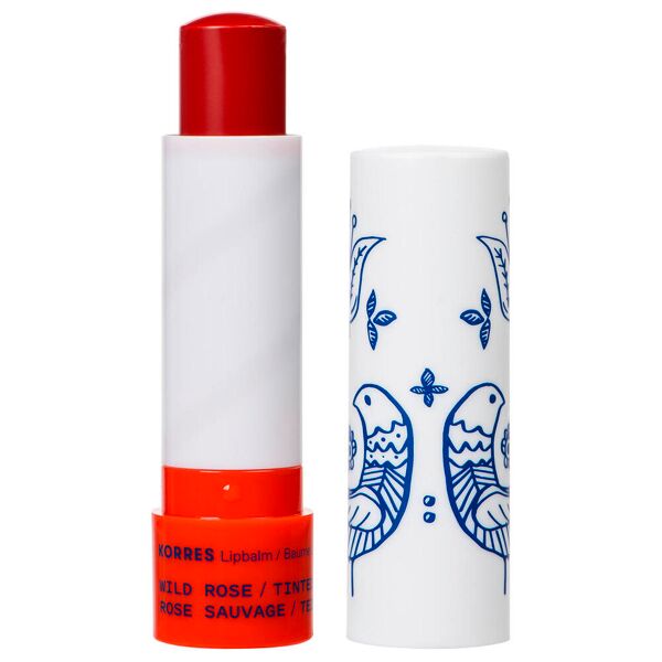 korres wild rose lip balm tinted rosso 4,5 g rosso