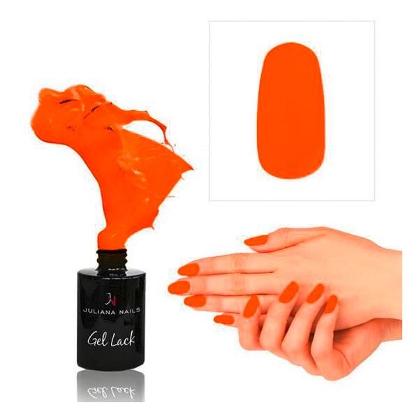 juliana nails gel lack neon arancione brillante, bottiglia 6 ml arancione brillante