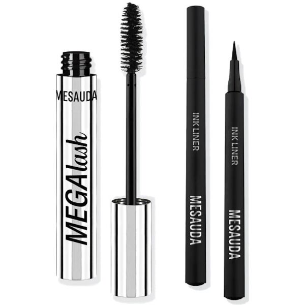 mesauda mega lash cofanetto mascara nero + eye liner nero