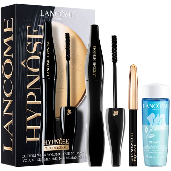 lancome hypnose new confezione 6.2 ml hypnôse mascara 01 noir hypnotic + le crayon khôl eyeliner pencil mini 01 noir + 30 ml bi-facil eye makeup re