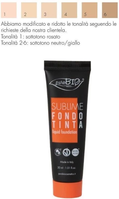 purobio Fondotinta Fondotinta Liquido Sublime Tonalità 01