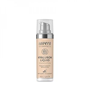 lavera Hyaluron Liquid Foundation Ivory Light 01 make-up primer met biologische amandelolie intensief vocht natuurlijke teint natuurlijke cosmetica veganistisch biologisch (1 x 30 ml)