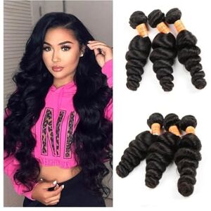 GRFIT Vlechthaar Losse Golf Bundels Braziliaans Menselijk Haar Weefsel Natuurlijk Zwart 1/3/4 Stuks Krullend Menselijk Haar Bundels Dubbele Inslag Remy Hair Extensions Mensenhaar weven (Size : 26 28 30 32