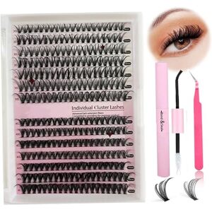 XJKLBYQ Wimperverlengingskit 30D 40D DIY LASH Extension Kit inclusief wimperlijm en wimper pincet piezers natuurlijke look verzegeling sterke hold wimper clusters kit voor meisje vrouwen make -up cadeau   va