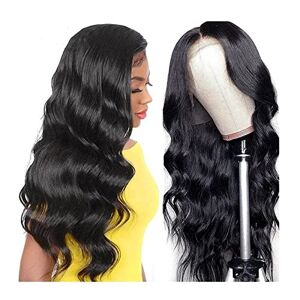 guiling-1986 Pruiken 10-30 "Body Wave Lace Front Pruiken Menselijk Haar 13x4 Hd Kant Frontale Pruik 150% Dichtheid Braziliaanse Kant Front Menselijk Haar Pruiken for Zwarte Vrouwen (natuurlijk Zwart) Dames pruik (