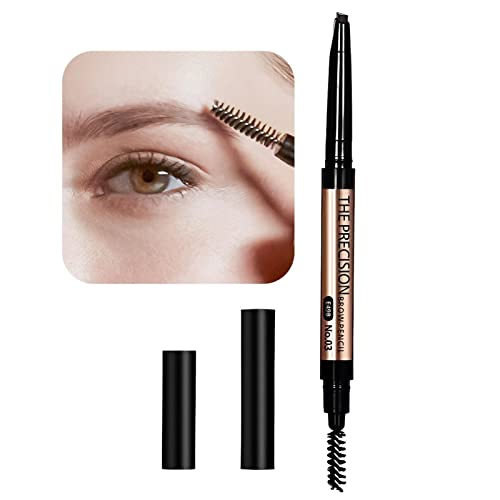 Vigcebit Wenkbrauwpotlood met twee uiteinden Dubbelzijdig ultrafijn wenkbrauwpotlood PAuto-roterend Wenkbrauwpotlood Waterproof Wenkbrauw Make-up Potlood Liner Voor Langdurige Wenkbrauw Make-up