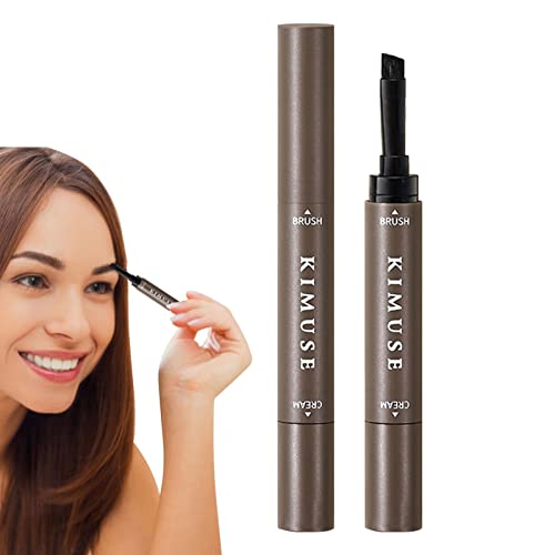 Imtrub Wenkbrauwpotlood Glad Wenkbrauwpotlood Donkerbruin Waterproof,Make-up wenkbrauwpotlood met 45 ° penseel Precise Brow Definer Cosmetica voor Dating