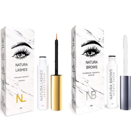 NATURA BEAUTY NATURA LASHES NATURA BROWS Wimperserum en Wenkbrauwserum Bundel Kit 2 stuks-Lash serum-Wenkbrauw Serum-Lash growth serum-Lash lift-Wenkbrauw Groei Serum-Wimper groei serum-Lashlift-Brow-