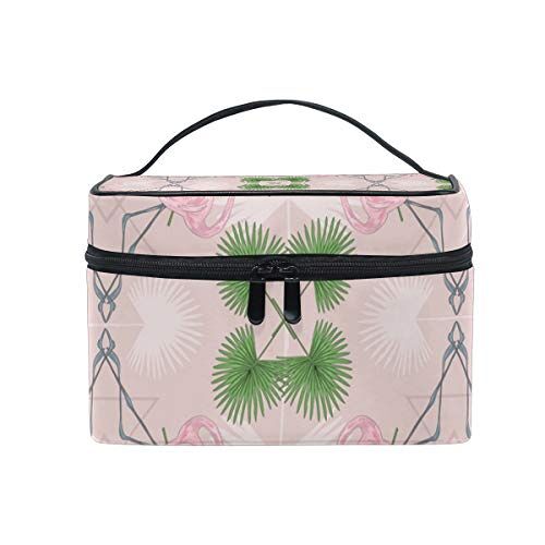 MALPLENA Symmetrische Geometrie Flamingo Patroon make-up tas en koffers Cosmetische Tassen