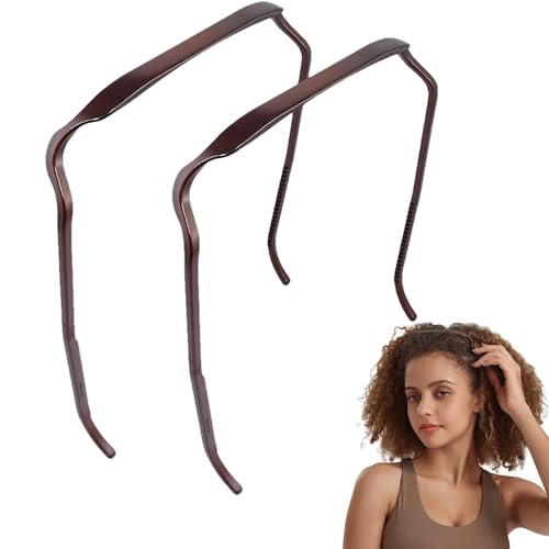 GBOKYN Onzichtbare haarband, onzichtbare haarband, 2 stuks haarbanden voor krullend haar, krullend haar, onzichtbare haarband, haarband, haarband voor dames en heren