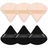 DELURA 6 stuks fluwelen driehoekige poederdons zachte make-up poederdons, gebruikt om los of compact poeder te mengen en aan te brengen, make-up poederdonsset make-up poederdons /72 (Color : Black skin)