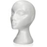 LIANYG Pruik Hoofd 27.5 x 52cm dummy mannequin hoofd vrouwelijke schuim exposant voor cap koptelefoon haaraccessoires en pruiken vrouw Pruik Stand (Color : White)