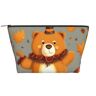 BREAUX Dansende Thanksgiving Beren Print Make-up Rits Reistas, Dagelijkse Organizer, Reistas Cosmetische Tas, 14 X 7 X 10 cm, Dansen Thanksgiving Bears, One Size, Dansende Thanksgiving-beren, Eén maat