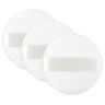 BOLYUM 3 stuks poederdons, witte ronde pluche poederdons, wasbare herbruikbare zachte make-up velours poederdons, voor losse of geperste gezichtspoeder en lichaamspoeder