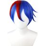 HBYLEE Pruik Anime Cosplay Bumpy World god Near Yao cos Pruik cool Blue Gradient Red Face Rebound Pruik Short Blue-Red Gradient [Kleur: Blue Gradient Red]