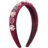 Antique Pearl haarband goud fluweel zwaar vervaardigde haaraccessoires barokke stof Hair Hoop (rood)