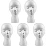 Fegtrty 5 stks 27,5 x 52 cm Dummy/Mannequin Hoofd Vrouwelijke Schuim (Polystyreen) Exposant voor Cap, Hoofdtelefoon