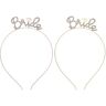 generic Strass verfraaid bruidshaar hoepel: bruid haarband met belettering, 2 stuks set