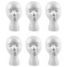 Fegtrty 6 Stks 27.5 X 52Cm Dummy/Mannequin Hoofd Vrouwelijke Schuim (Polystyreen) Exposant voor Cap, Hoofdtelefoon, Haar Accessoires