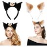 SHRADS Set van 3 Halloween hoofdbanden, hoofdband cosplay, kattenoor hoofdbanden met bellen en kraagkettingen voor Halloween, cosplay, vakantie evenementen, Kerstmis en meer