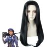 GGOII Game OW Overwatch Young Ana Amari Wigs Cosplay Costume 60cm Long Black Synthetic Hair Wig Pelucas