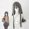 LINGCOS Anime Cosplay Mai Sakurajima Dark Gray Wig Straight Long Hair Rascal Does Not Dream of Bunny Girl Senpai