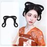 TEESONG Haar Chignon Synthetische Oude Chinese Knot Pruik Hanfu Hoofdtooi Elegante Oude Hoofdtooi Accessoires Pruik Zwarte Dame Pruik Messy Bun haarstukjes (Color : 0012)