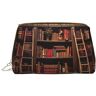 BREAUX Bibliotheek Boekenplank Print Organizer, Lederen Clutch Rits Cosmetische Tas, Draagbare Cosmetische Tas (Large), Bibliotheek Boekenplank 2, One Size, Bibliotheek Boekenplank2, Eén maat