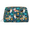 BREAUX Corgi Print lederen clutch rits cosmetische tas, reizen cosmetische organizer, lederen opslag cosmetische tas, Corgi, één maat, Corgi, Eén maat