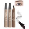 ETHORY Lumierez Micro Fork Tip Precise Brow Pen, Lumierez 4 Tipped Precise Brow Pen Waterproof, Lumierez Brow Pen, Micro Fork Tip Precise Brow Pen, Point Eyebrow Pencil Liquid Pen Makeup (Dark Brown)