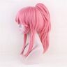 XINYIYI Anime FGO Cosplay Servant Caster Tamamo no Mae Pink Synthetic Hair With Chip Ponytails for Adult Fate Grand Order + Wig Cap White