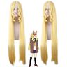 XINYIYI Game Fgo Fate Grand Order Cosplay Pruiken Ibaraki Douji Pruik 100 Cm Geel Synthetisch Haar Halloween Cosplay Ibaraki Pruik + Pruik Cap Fate Grand Order Wig Pl-232