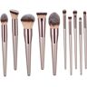 RVUEM 10 Champagne Gold Makeup Brushes, 4 Makeup Brushes, 14 Makeup Brushes Set Set of 10 Champagne Gold Coffee Tubes