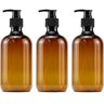 Generic 500 Ml Lege Shampoo Botteling Flessen Huisdier Plastic Drukfles Body Washolion Fles Hand Ontsmetting Fles 3 Stks Zwarte Pompkop voor Bottelen Reizen