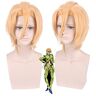 FZYUYU Cosplay pruik Anime JoJos bizarre Avontuur Gouden Wind Giorno Giovanna Cosplay Pruik Haar JoJo no Kimyou na Gele Pruiken + Pruik Jojo Pruik PL-550