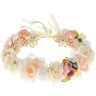 Ever Fairy Haarband voor dames, bloemen, meisjes, bloemenkroon, bloemenkrans, haar voor vrouwen, bruiloft, feest, beige, 1 stück (1er Pack)