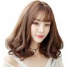 POWHA Wig with Bangs Short Curly Wigs Charming Natural Wavy Wigs for Women Bangs Hair Wig