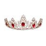 minkissy Rode Strass Kroon, Kristallen Bruiloft Tiara Pageant Tiara Kroon Prinses Tiara Koningin Kroon voor Bruid 15 * 15cm Rood