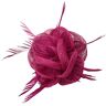 Topkids Accessories Fascinator Haar Clip Fascinator Bloem Haar Clip Stof Bloem Clip Bruiloft Fascinator Bruiloft Corsage Bloem Fascinator Op Clip & Broche Pin Voor Vrouwen, Dames, Meisjes (Magenta)