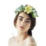 Firulab Bloemenkronen Verstelbare Boho Flower Hoofdband Bruidsbloemenkroon met lint   Vrouwen haarkrans voor feest, bruiloft, strandfestival