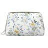 BREAUX Blauwe bloem bloemenpatroon rozen print organizer, lederen clutch rits cosmetische tas, draagbare cosmetische tas (groot), blauwe bloem bloemenpatroon rozen, één maat, Blauwe Bloemenpatroon