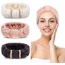 DOOBO 3 Pack Spa Hoofdbanden Microfiber Hoofdbanden Huidverzorging Hoofdbanden Gezicht Wassen Hoofdband Gezicht Wassen Hoofdband Gezicht Hoofdband Make-up Hoofdband Handdoek Hoofdbanden voor Vrouwen voor Wassen Gezicht (Roze, Wit, Zwart)